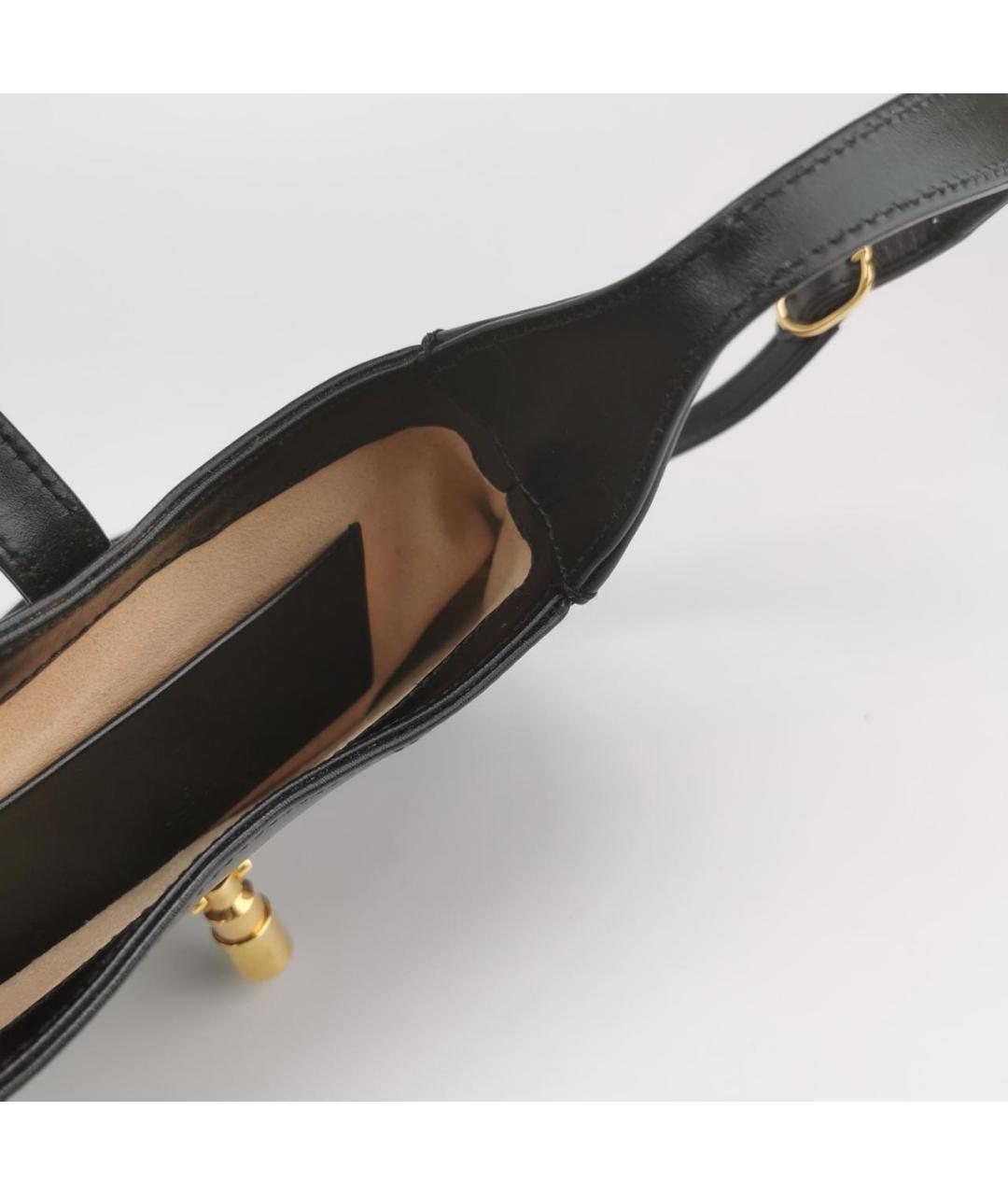 GUCCI Черная кожаная сумка через плечо, фото 6