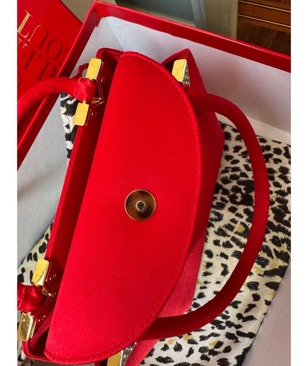 VALENTINO Красная тканевая сумка с короткими ручками, фото 6