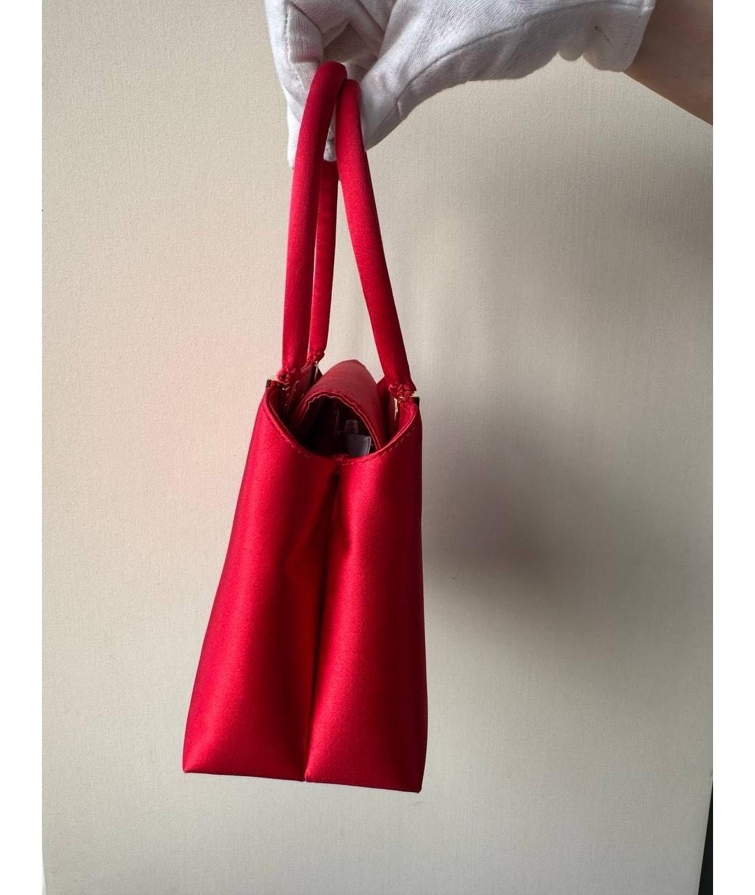 VALENTINO Красная тканевая сумка с короткими ручками, фото 2