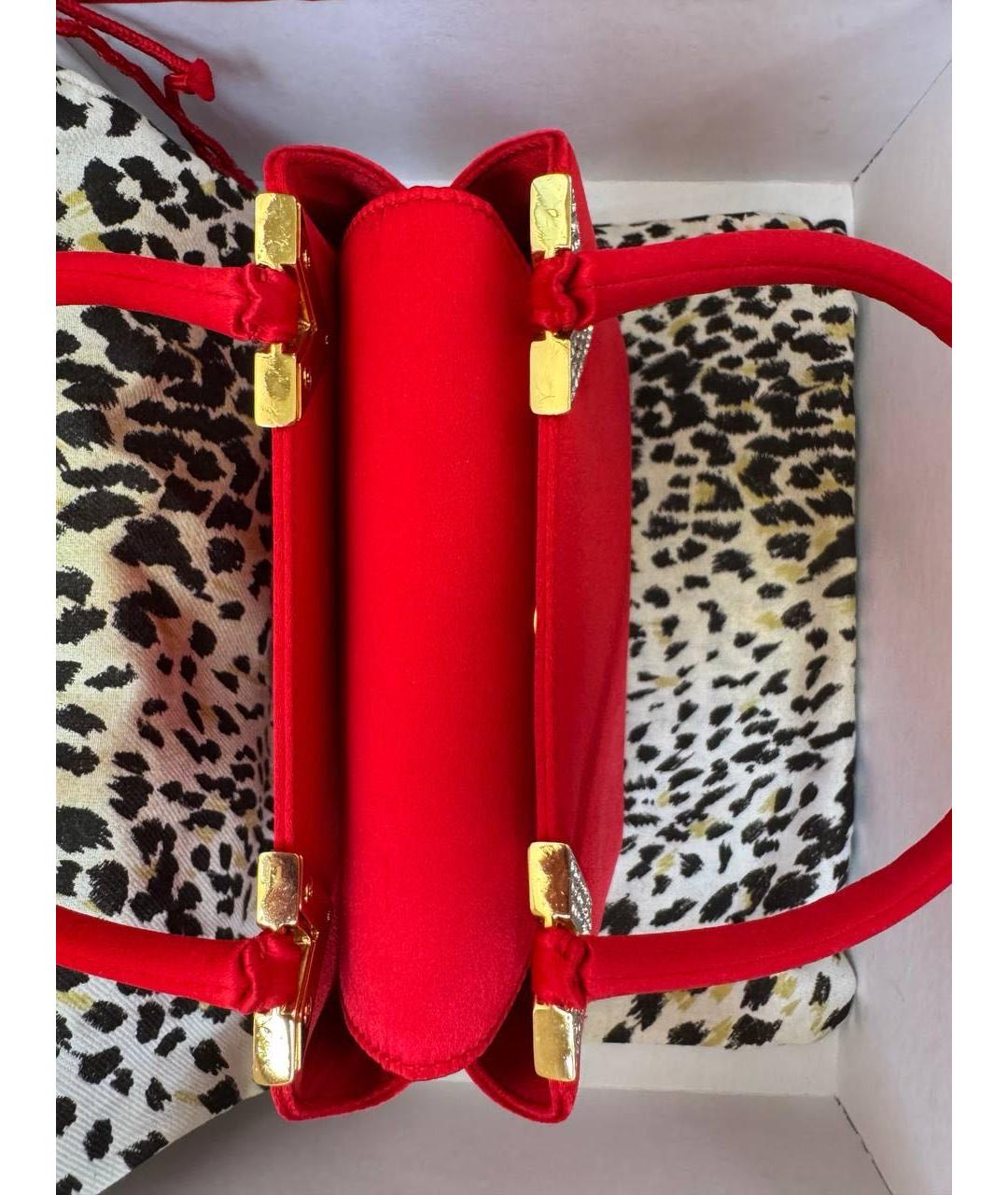 VALENTINO Красная тканевая сумка с короткими ручками, фото 4