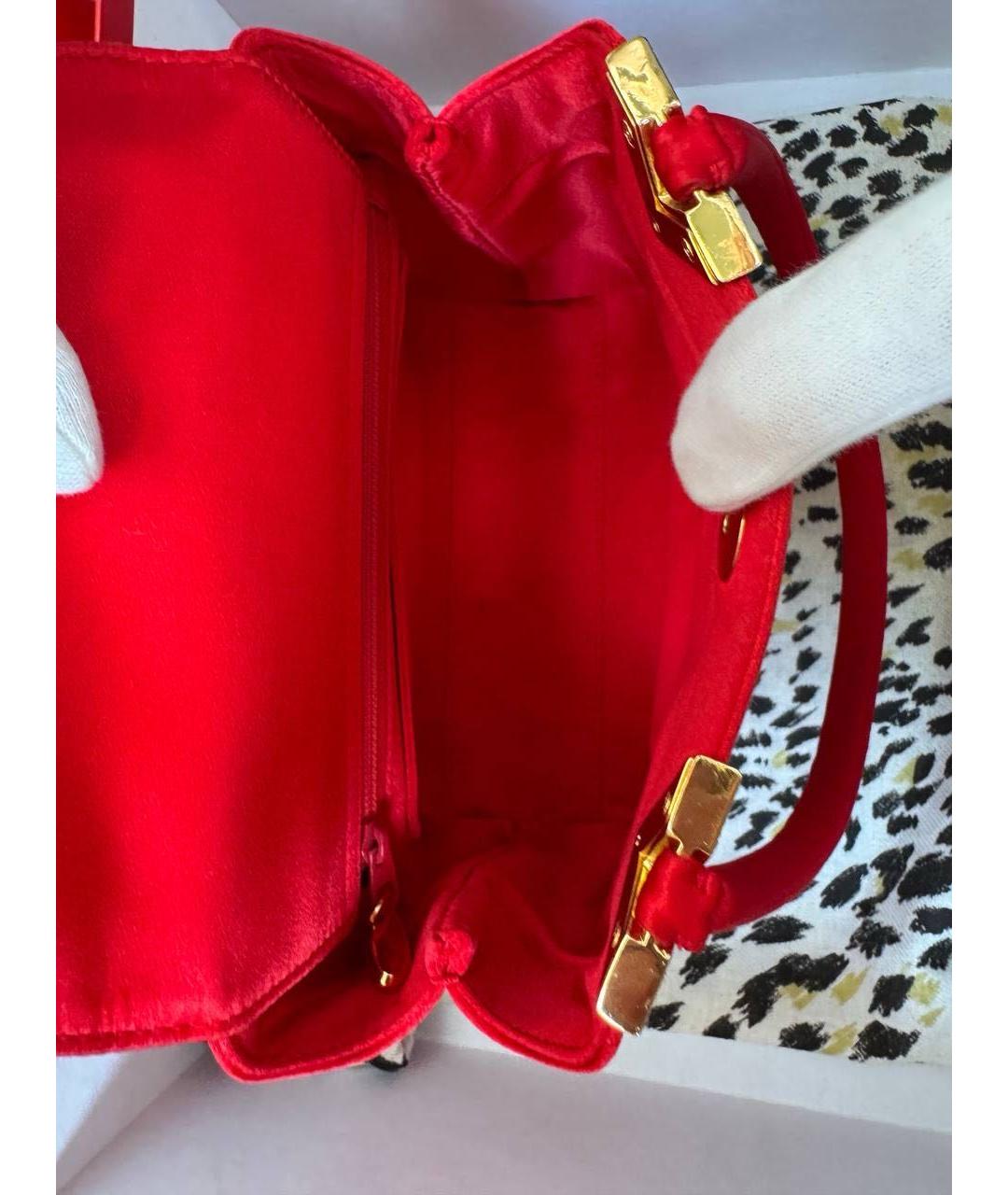 VALENTINO Красная тканевая сумка с короткими ручками, фото 5