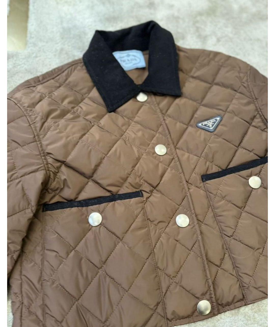 PRADA Коричневая полиамидовая куртка, фото 3