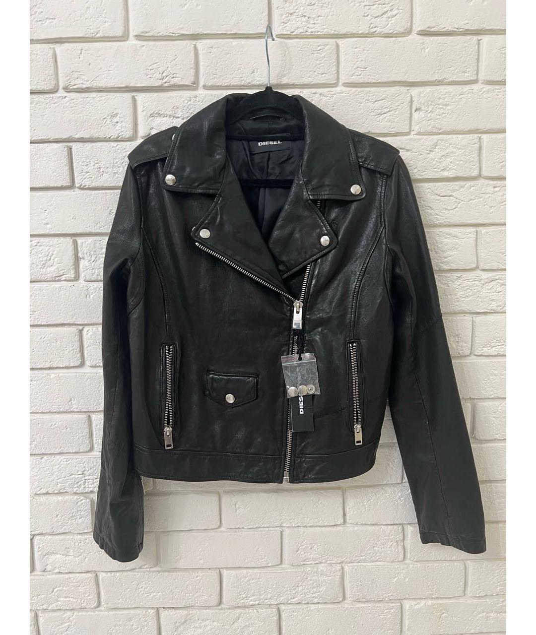 DIESEL Черная кожаная куртка, фото 5