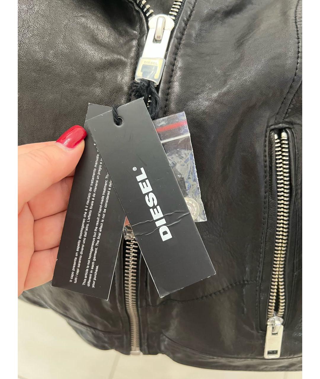 DIESEL Черная кожаная куртка, фото 3