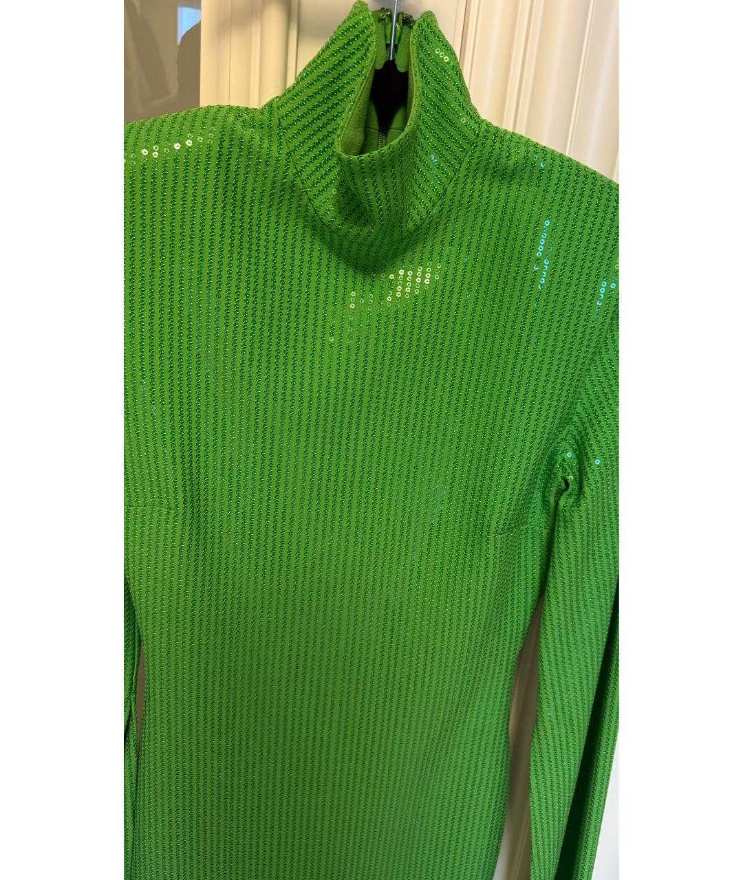 SOLACE LONDON Зеленые полиуретановое вечернее платье, фото 2