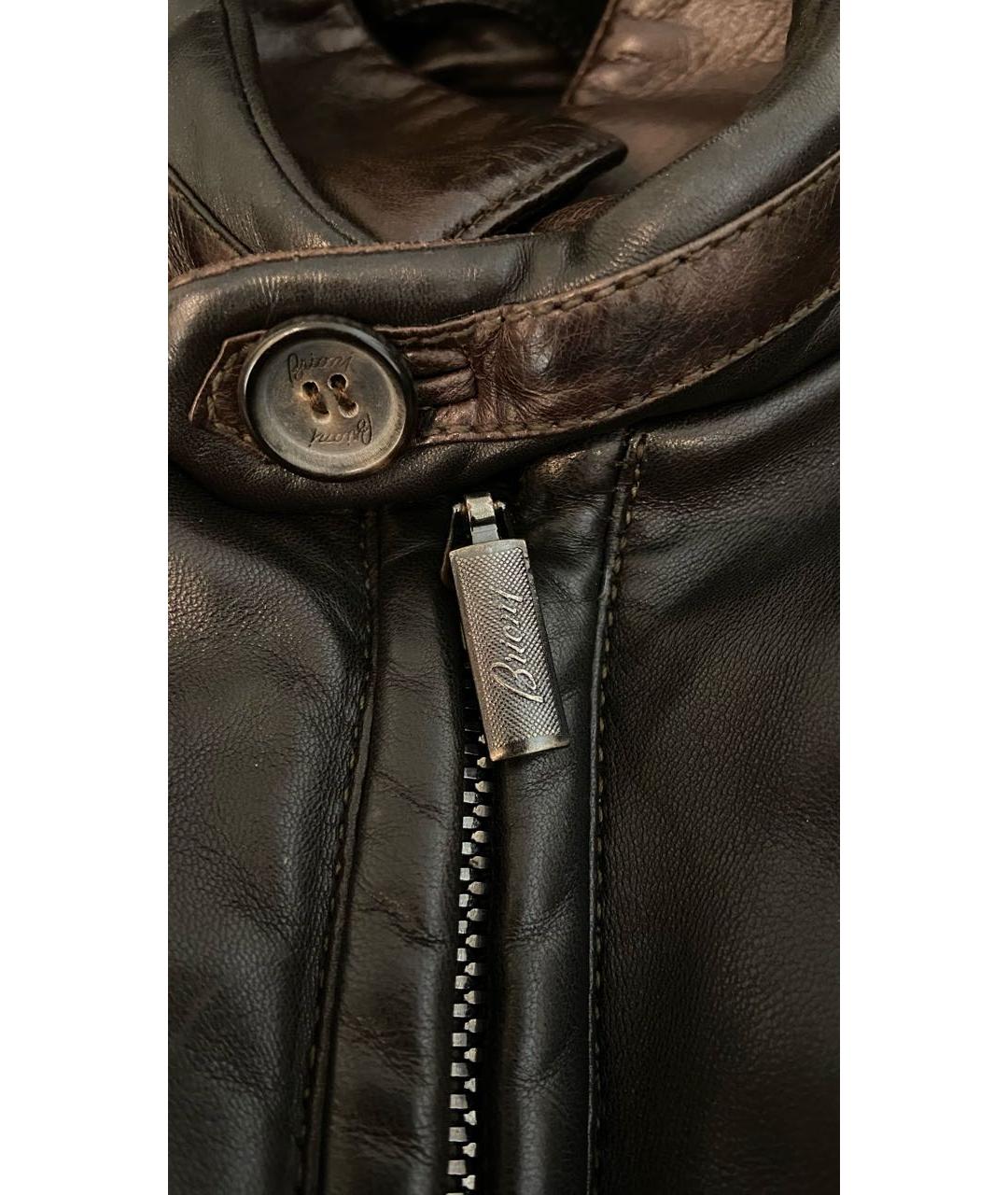 BRIONI Коричневый кожаный пуховик, фото 3