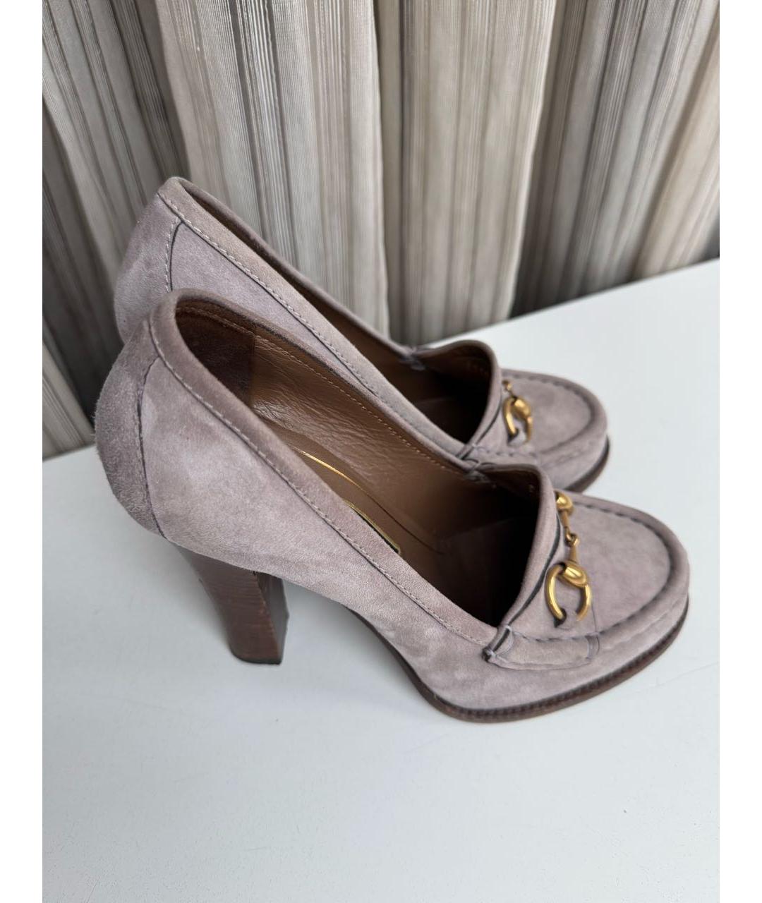 GUCCI Фиолетовые замшевые туфли, фото 3