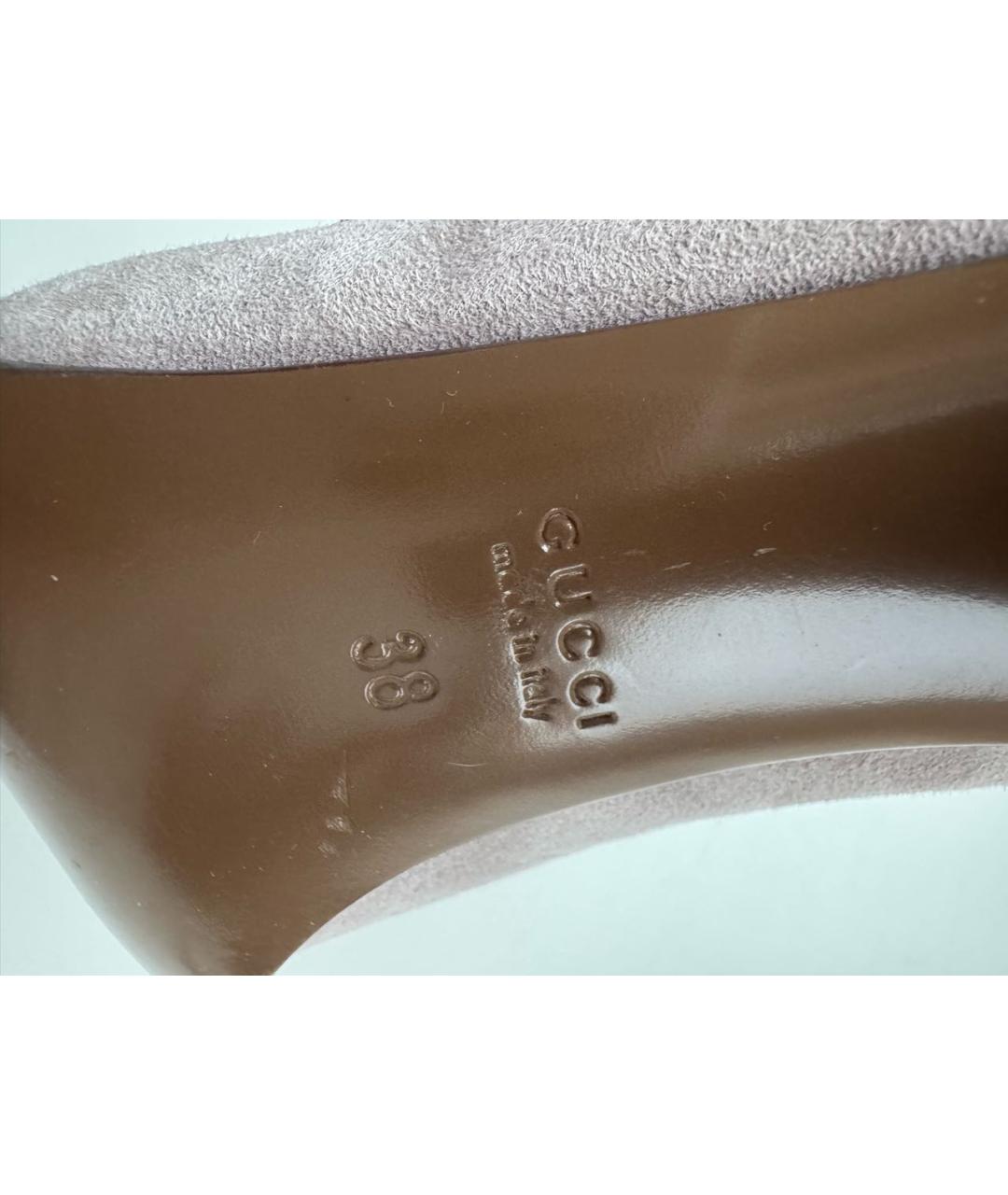 GUCCI Фиолетовые замшевые туфли, фото 7