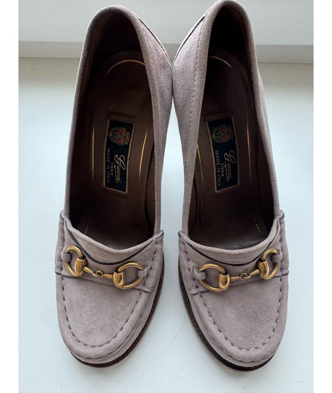 GUCCI Фиолетовые замшевые туфли, фото 2