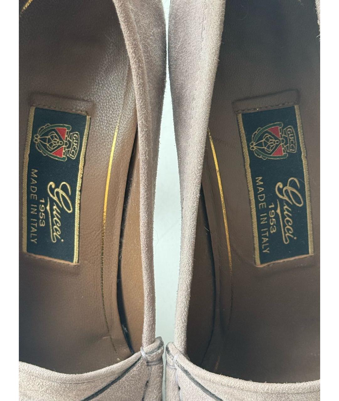 GUCCI Фиолетовые замшевые туфли, фото 6