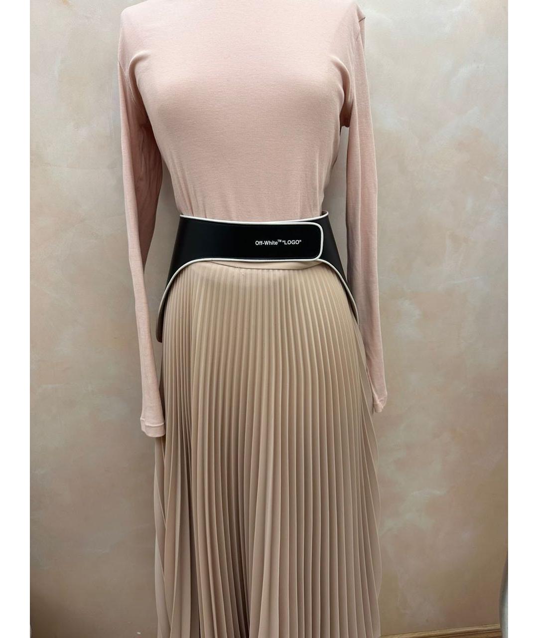 OFF-WHITE Бежевый кожаный ремень, фото 6