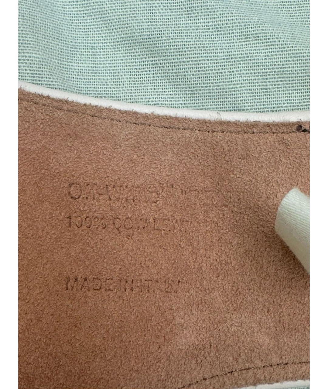 OFF-WHITE Бежевый кожаный ремень, фото 4