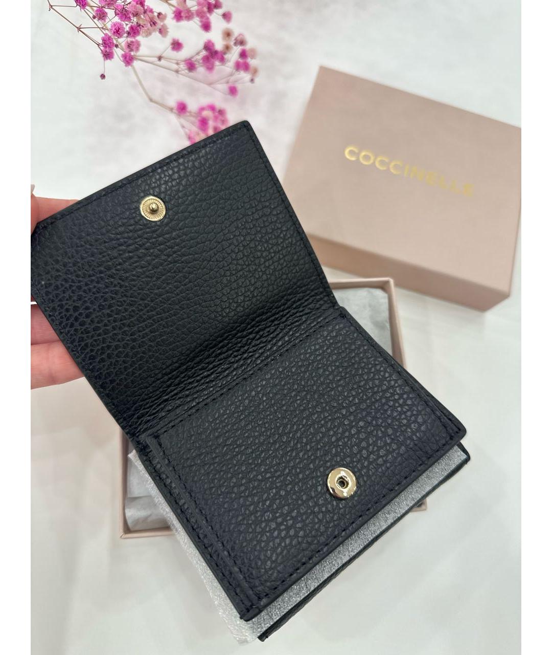 COCCINELLE Черный кожаный кошелек, фото 3