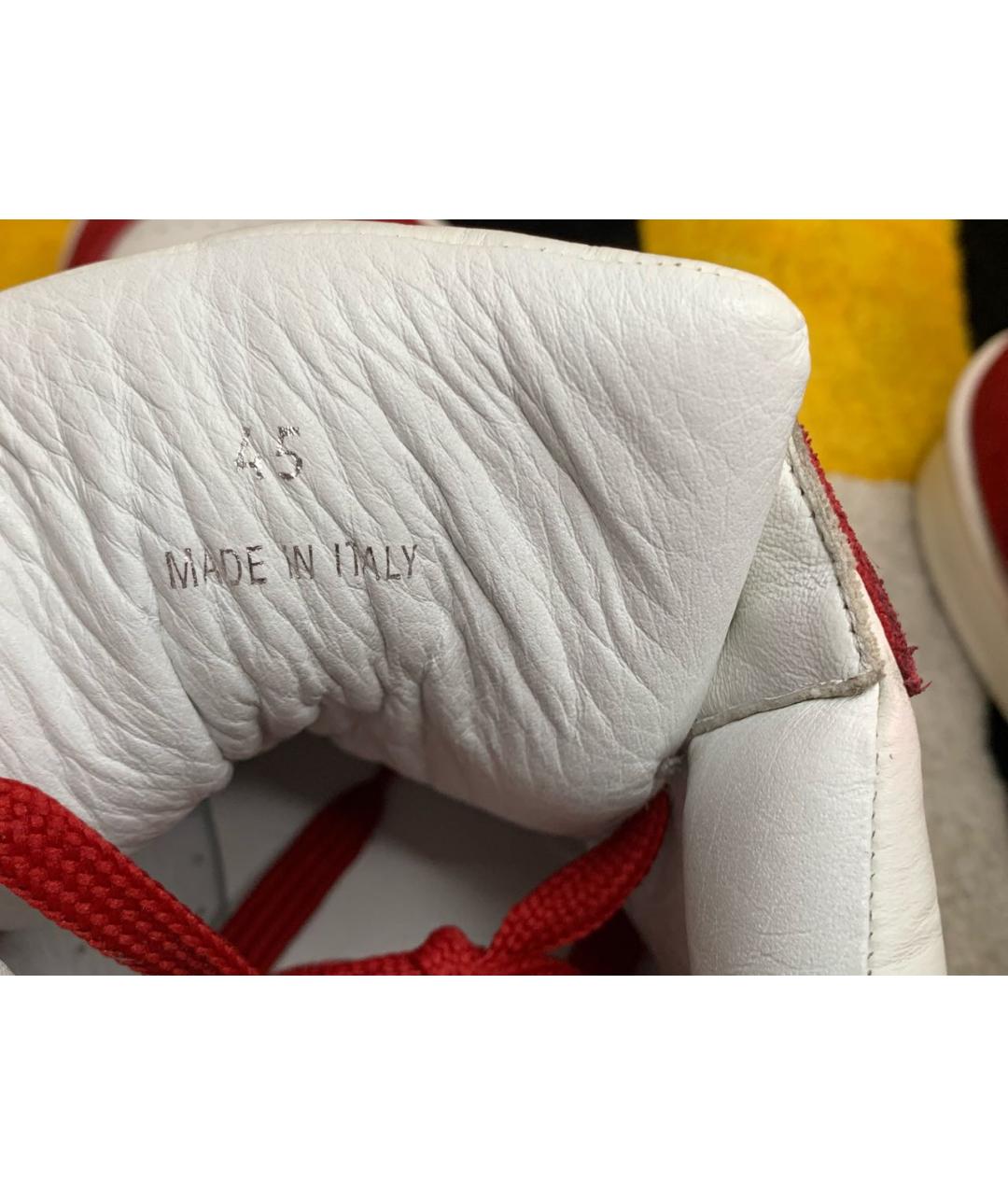 JIMMY CHOO Красные кожаные высокие кроссовки / кеды, фото 7