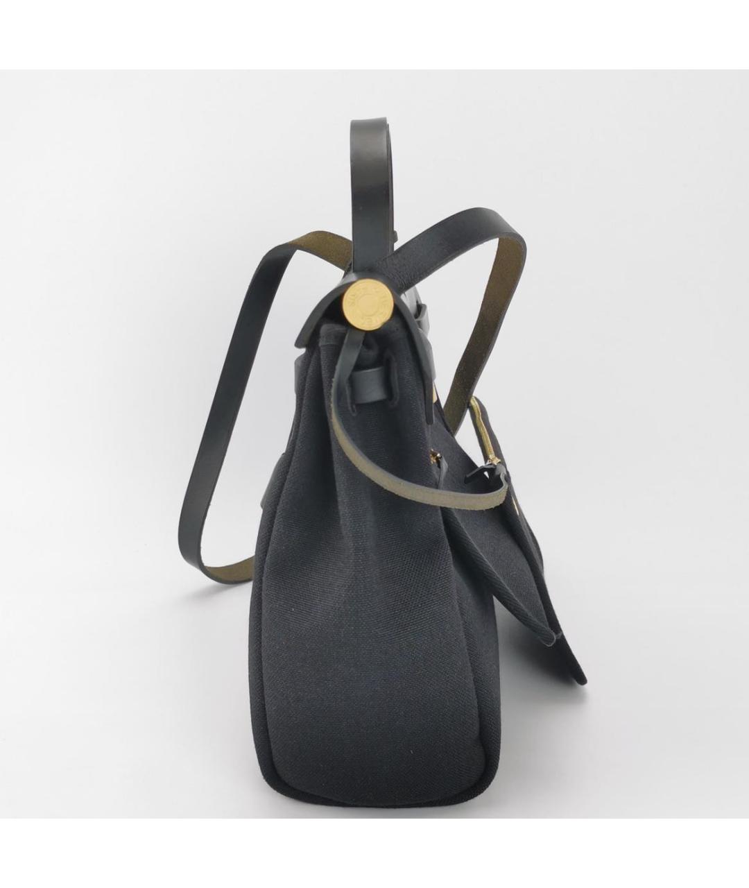 HERMES Черная кожаная сумка тоут, фото 2