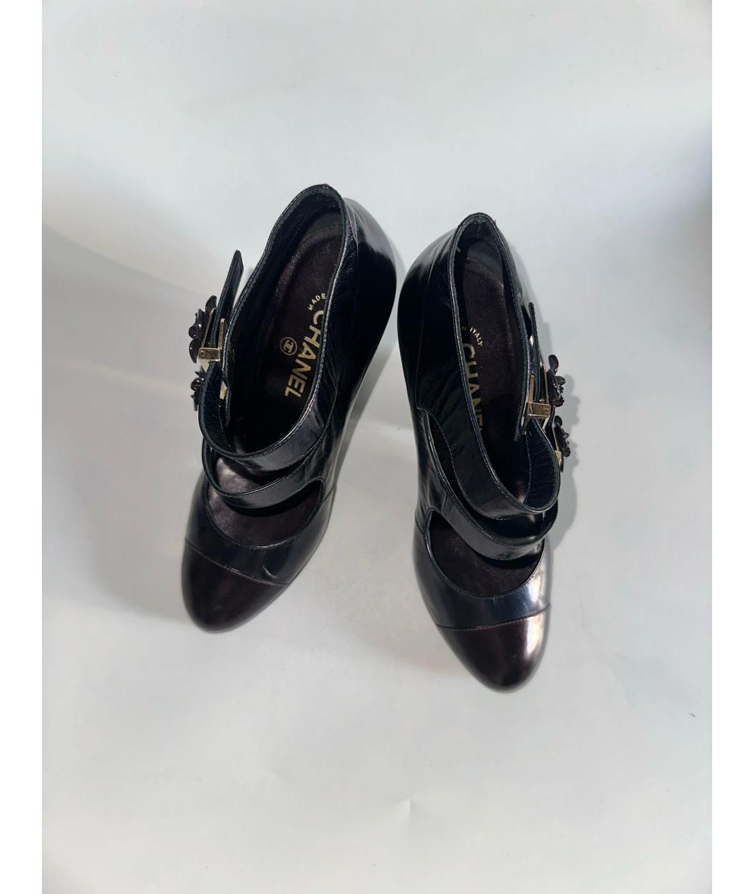 CHANEL Темно-синие кожаные туфли, фото 3