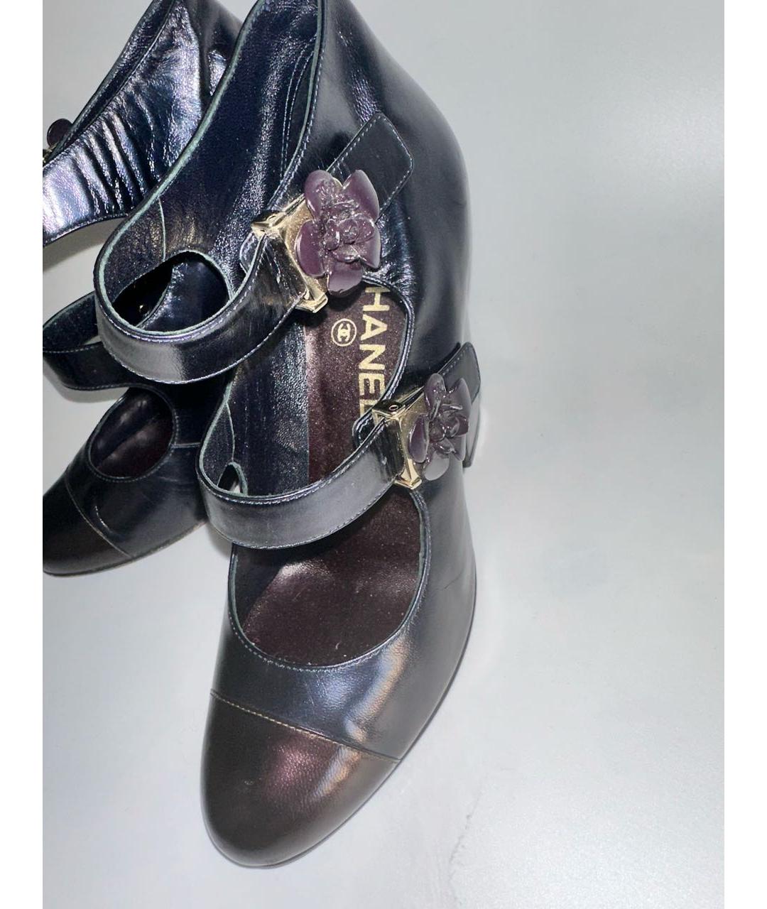 CHANEL Темно-синие кожаные туфли, фото 7