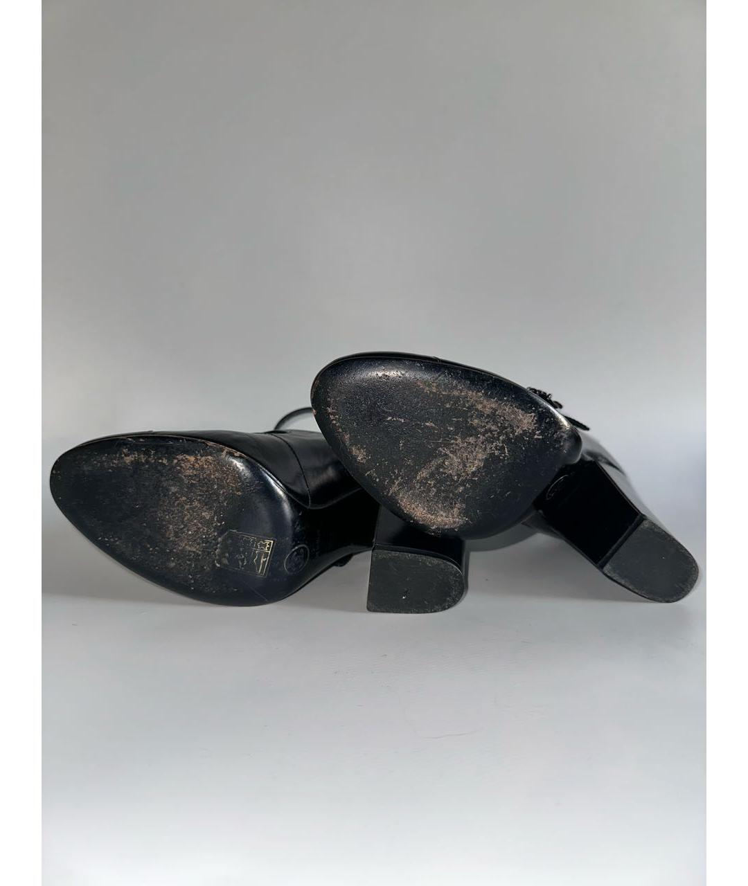 CHANEL Темно-синие кожаные туфли, фото 5