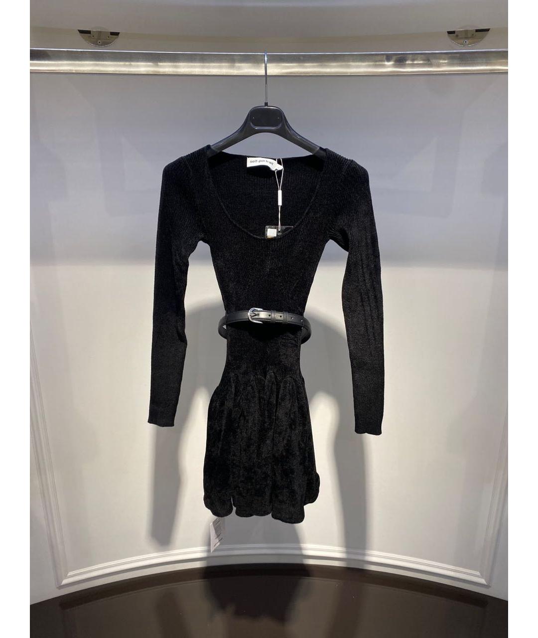 SELF-PORTRAIT Черное повседневное платье, фото 2