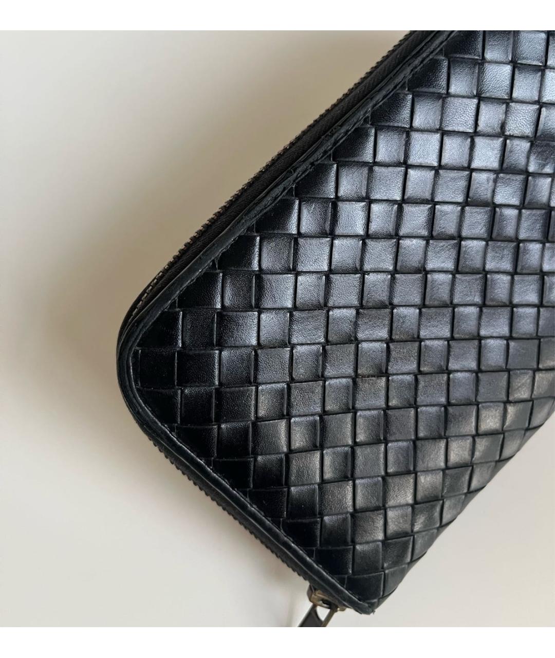 BOTTEGA VENETA Черный кожаный кошелек, фото 3