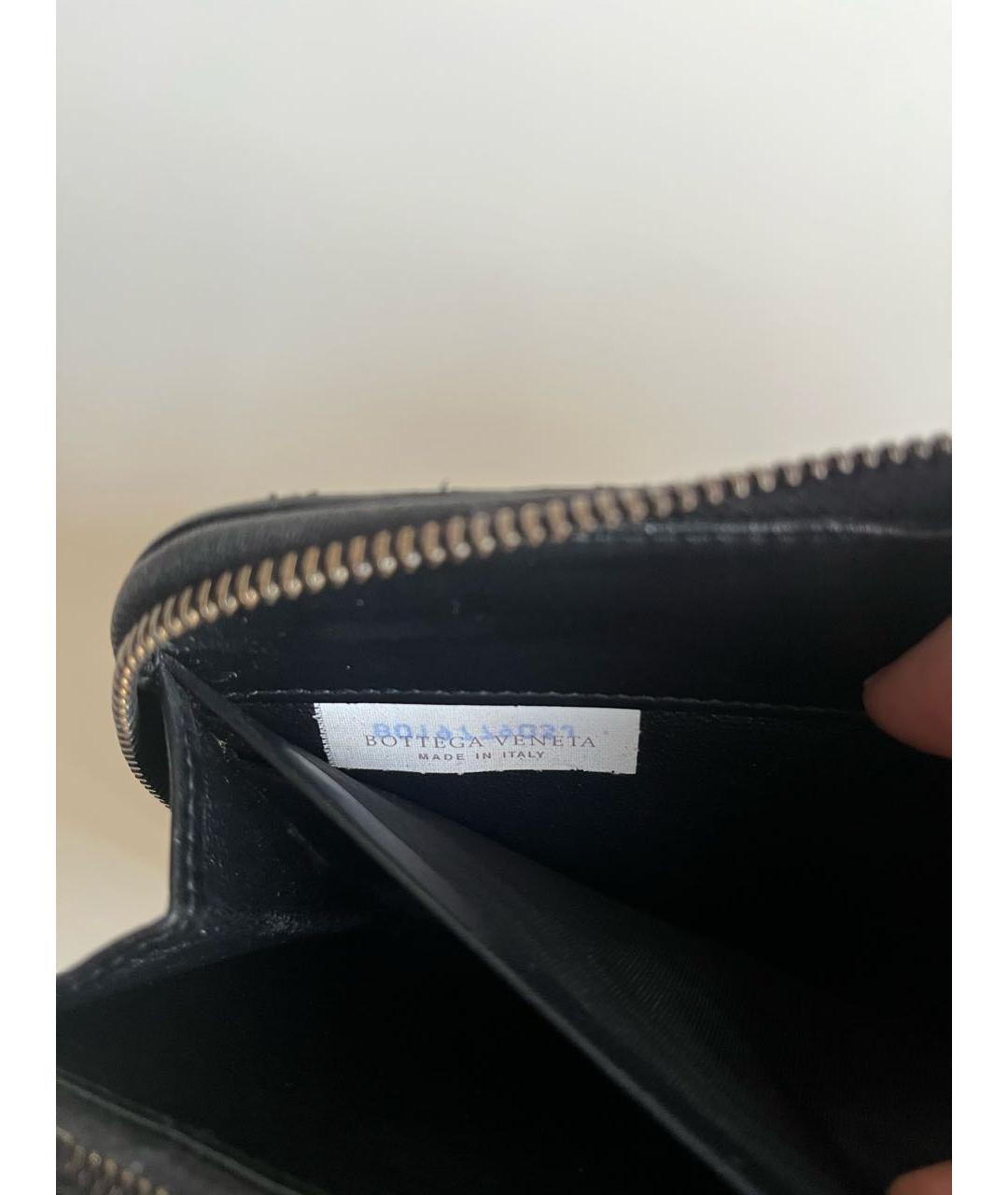 BOTTEGA VENETA Черный кожаный кошелек, фото 5