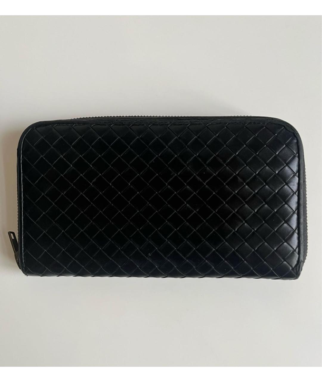 BOTTEGA VENETA Черный кожаный кошелек, фото 7