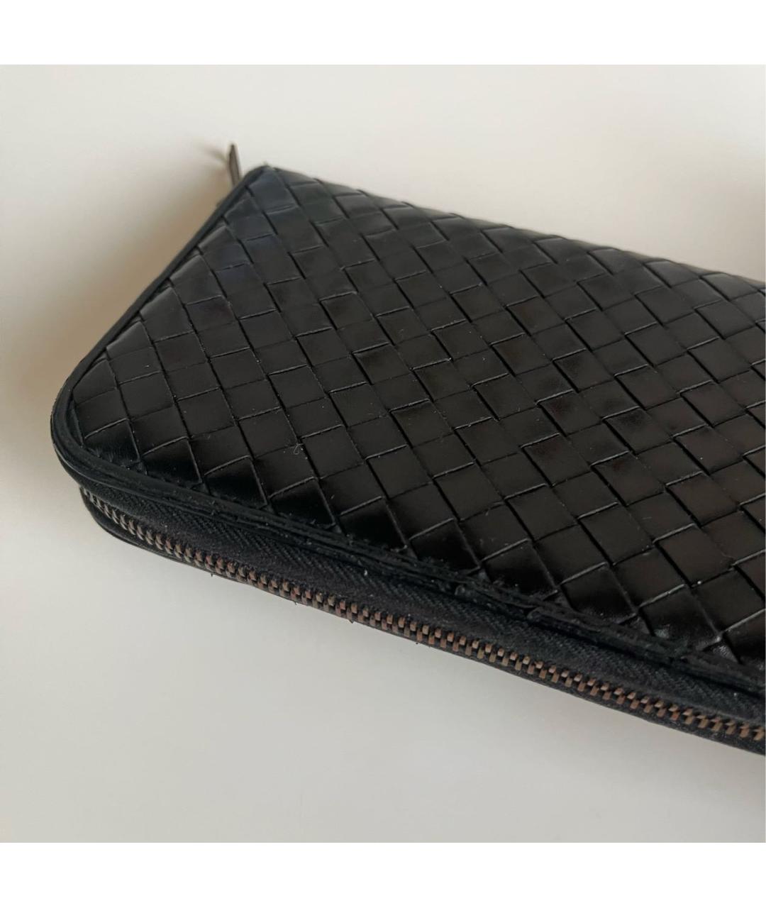 BOTTEGA VENETA Черный кожаный кошелек, фото 4