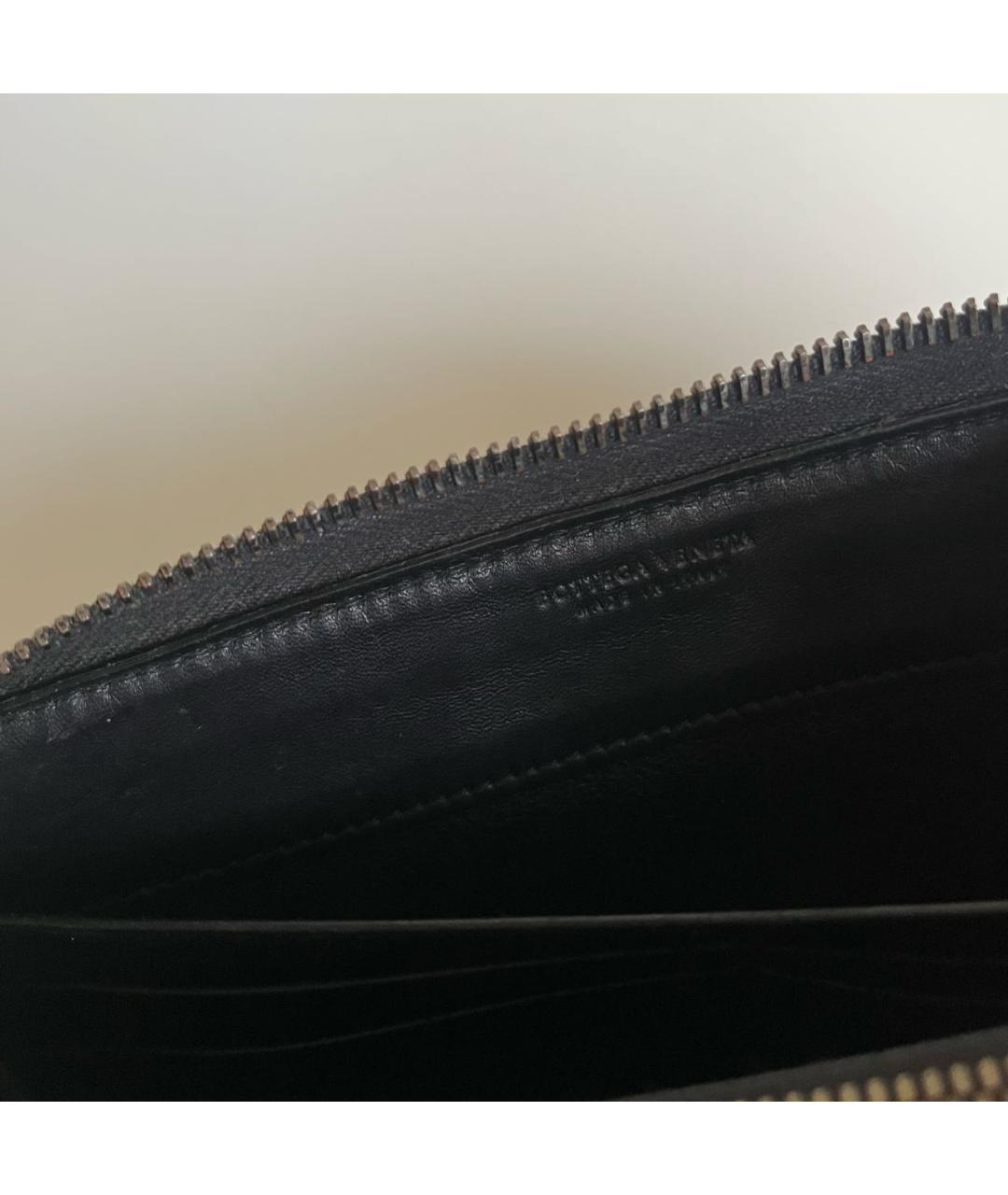 BOTTEGA VENETA Черный кожаный кошелек, фото 6