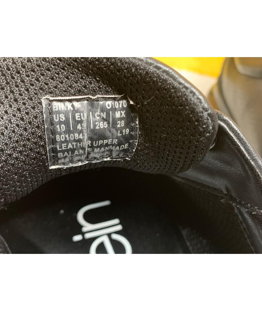 CALVIN KLEIN Черные кожаные низкие кроссовки / кеды, фото 7