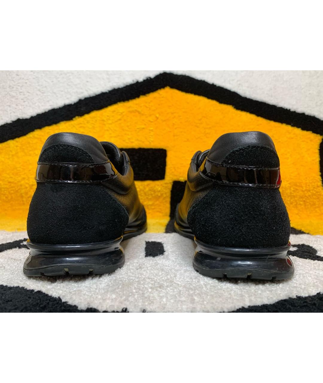 CALVIN KLEIN Черные кожаные низкие кроссовки / кеды, фото 4