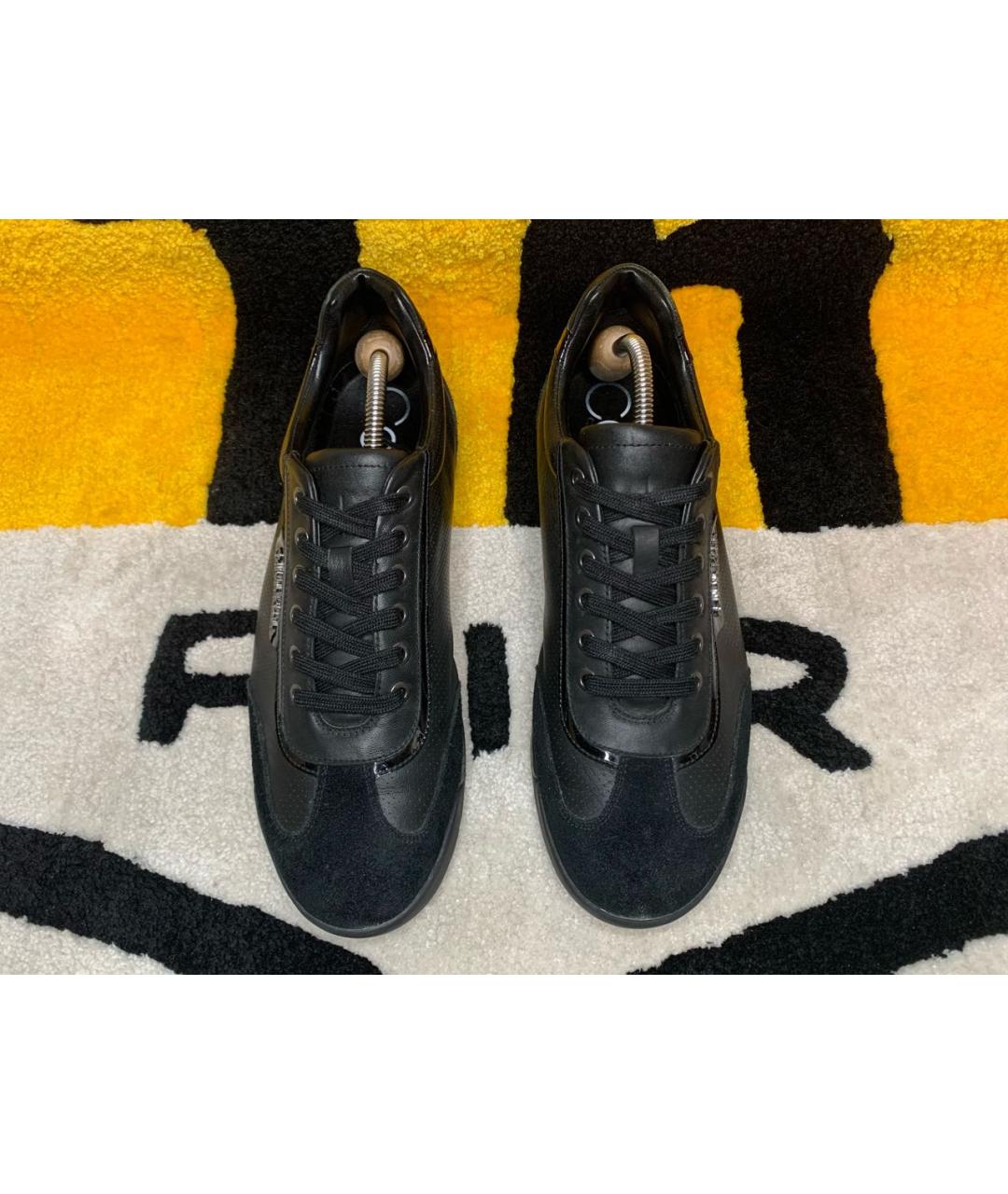 CALVIN KLEIN Черные кожаные низкие кроссовки / кеды, фото 2