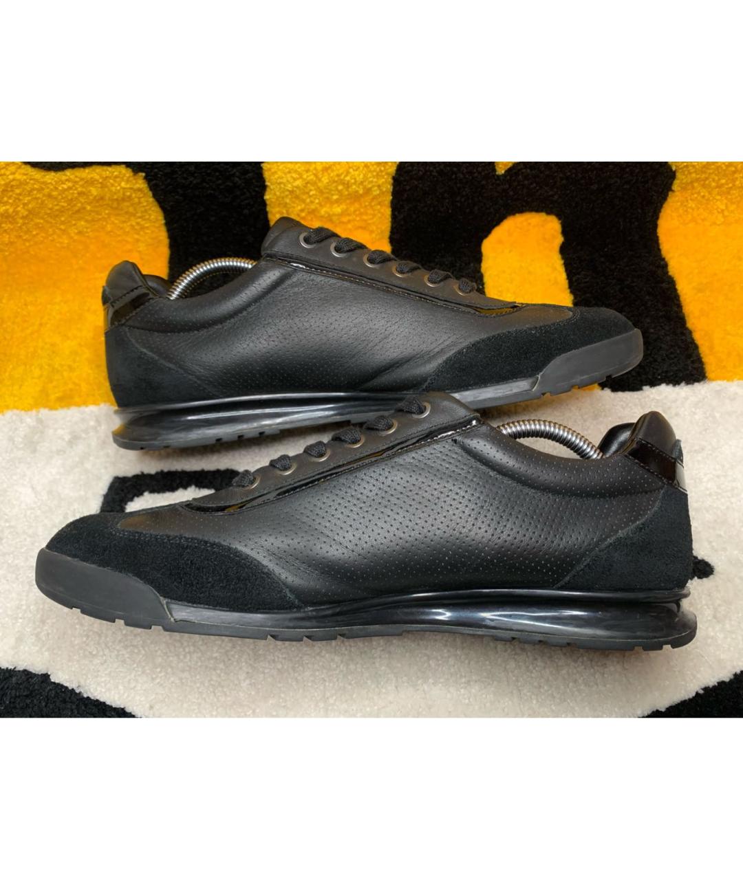 CALVIN KLEIN Черные кожаные низкие кроссовки / кеды, фото 5