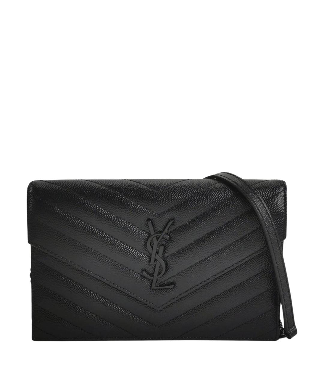 SAINT LAURENT Черная кожаная сумка через плечо, фото 1