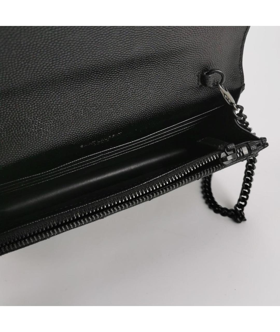 SAINT LAURENT Черная кожаная сумка через плечо, фото 6