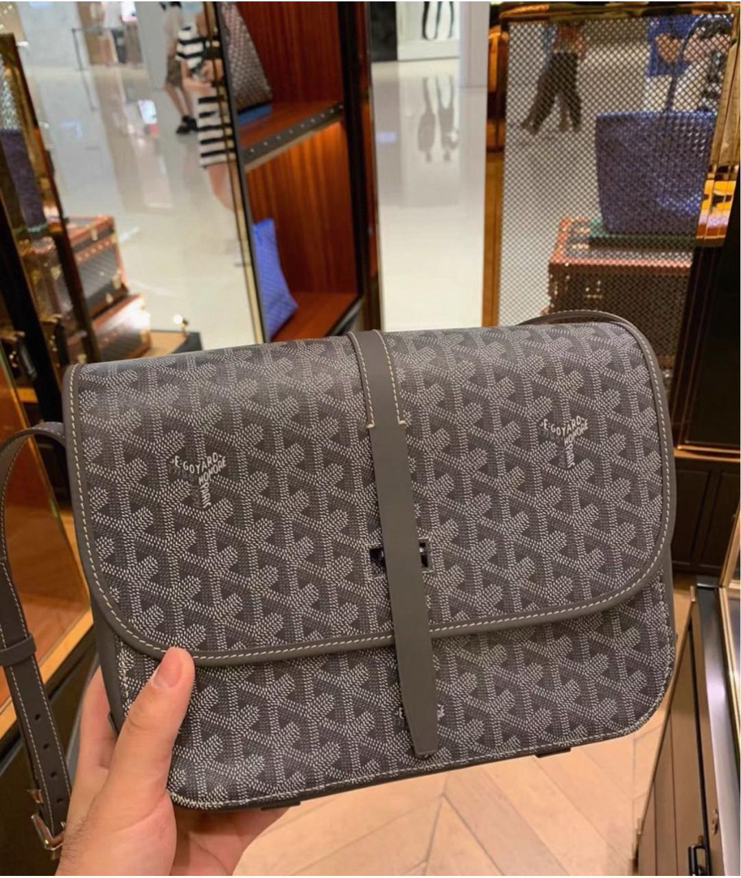 GOYARD Серая кожаная сумка тоут, фото 3