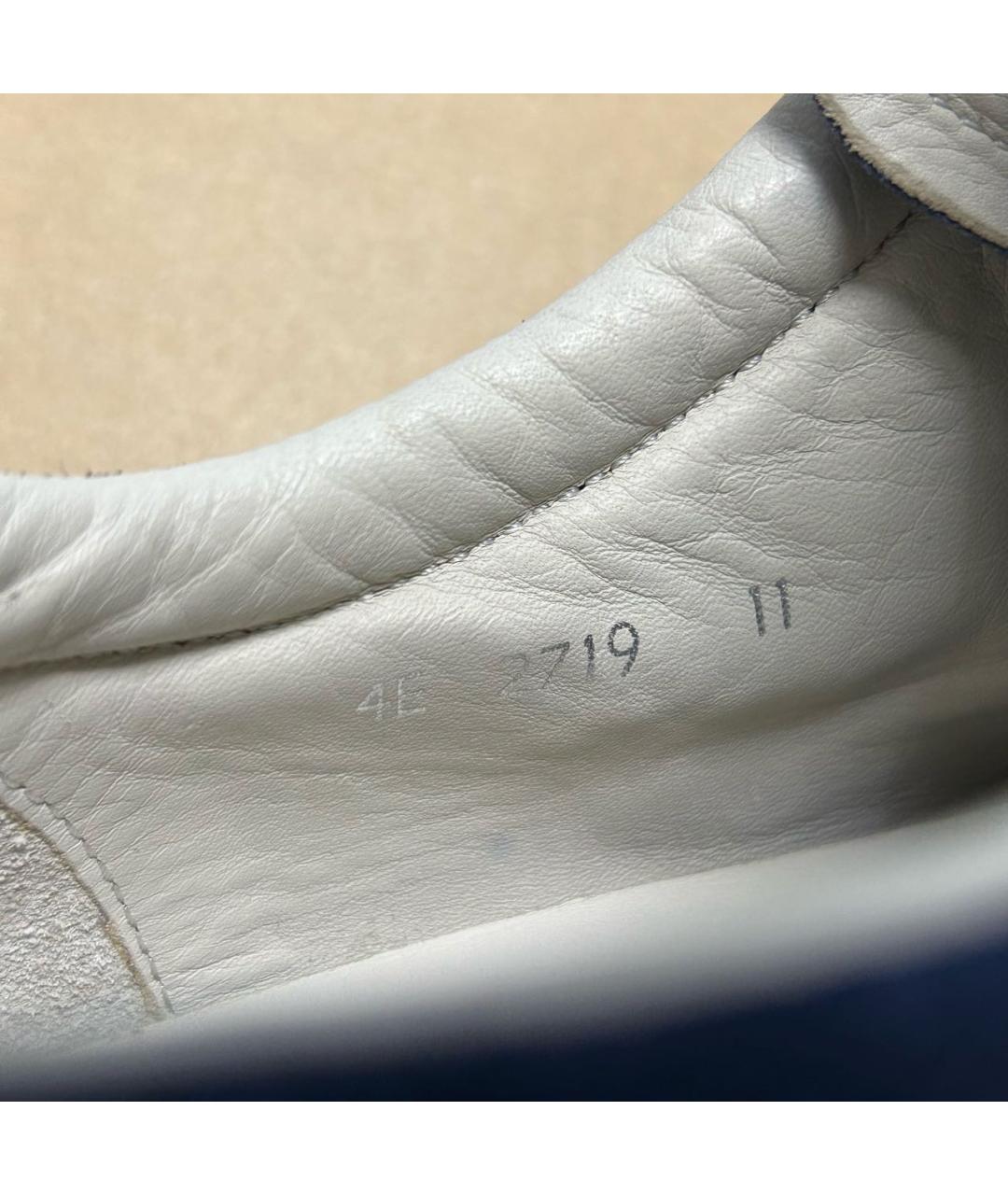 PRADA Темно-синие замшевые низкие кроссовки / кеды, фото 8