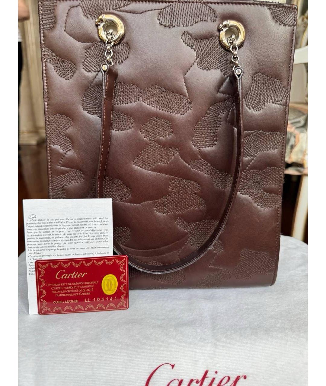 CARTIER Коричневая сумка тоут, фото 2