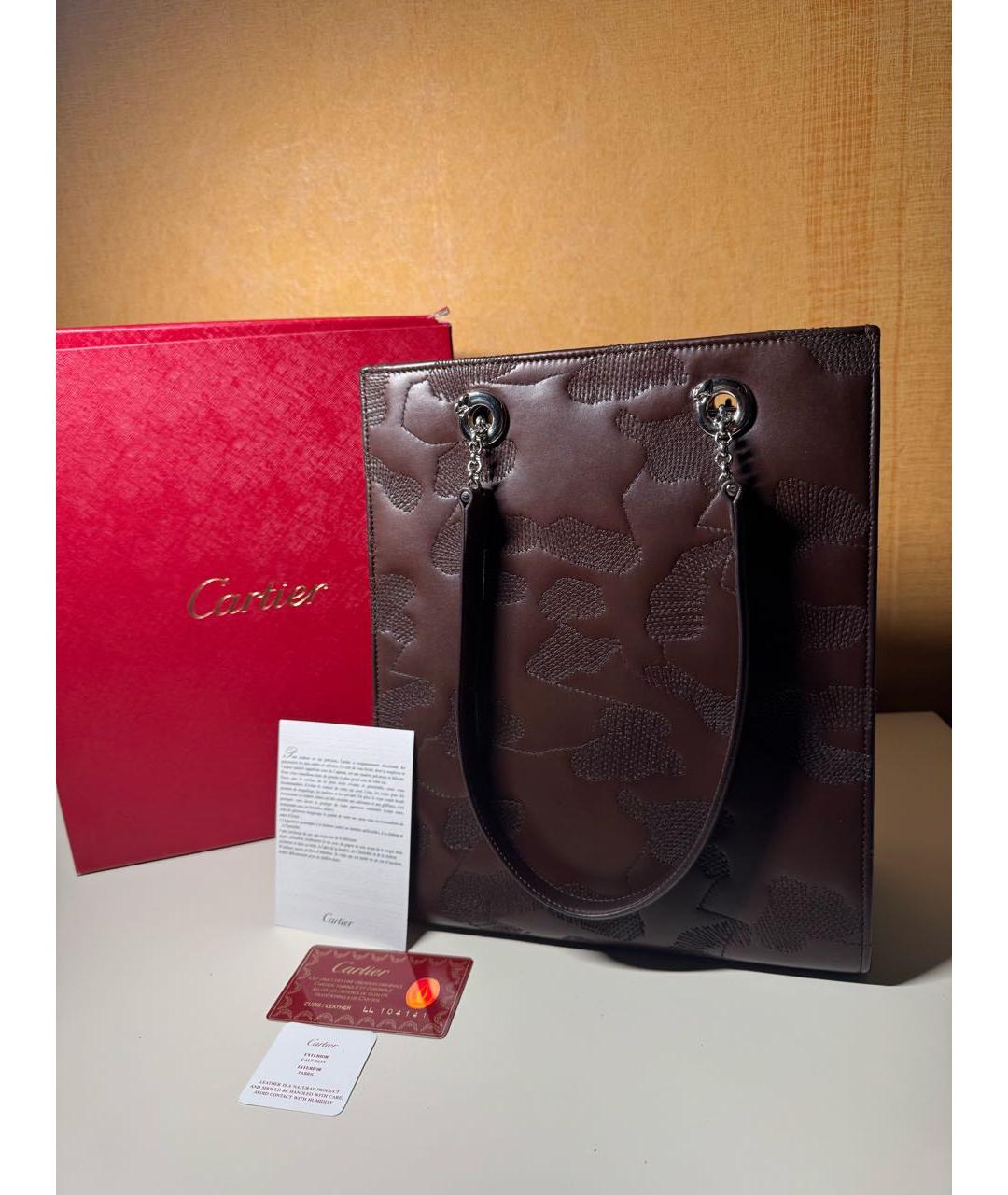 CARTIER Коричневая сумка тоут, фото 2