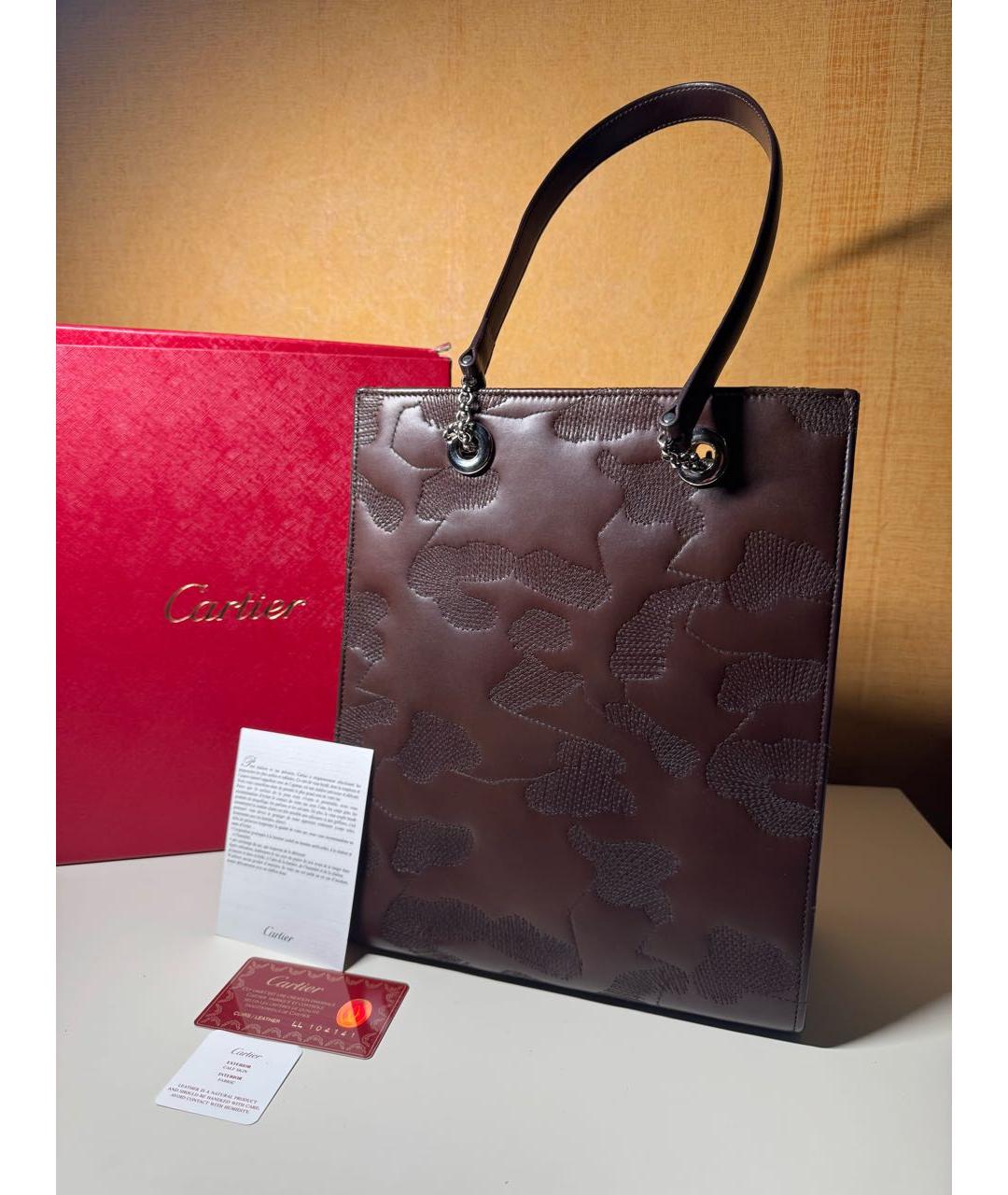 CARTIER Коричневая сумка тоут, фото 8