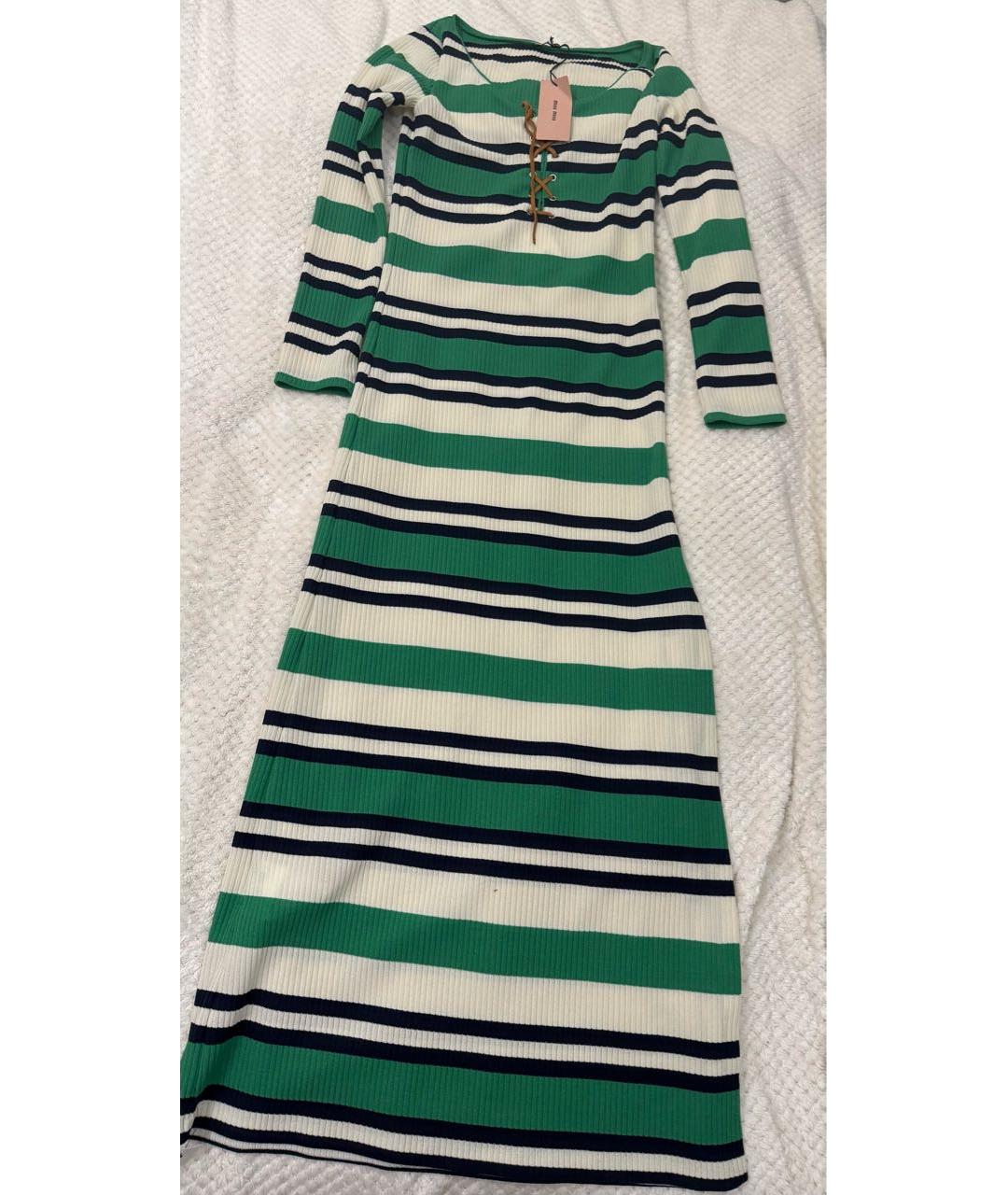 MIU MIU Мульти полиэстеровое повседневное платье, фото 2