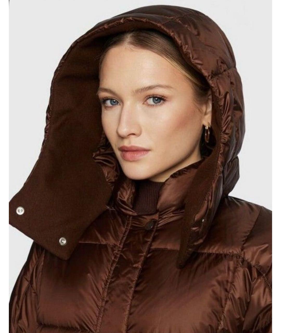 MAX MARA Коричневый полиэстеровый пуховик, фото 7