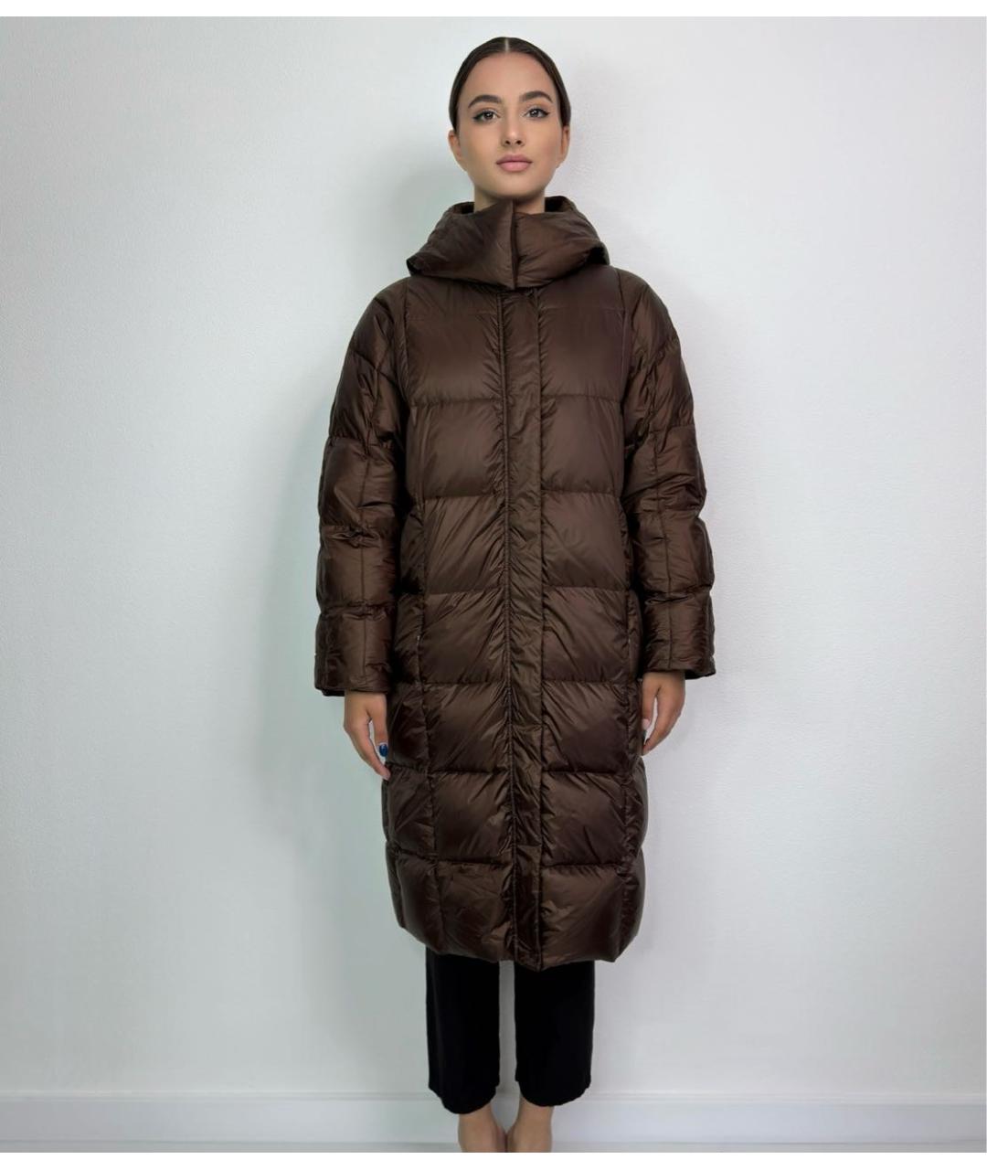 MAX MARA Коричневый полиэстеровый пуховик, фото 6