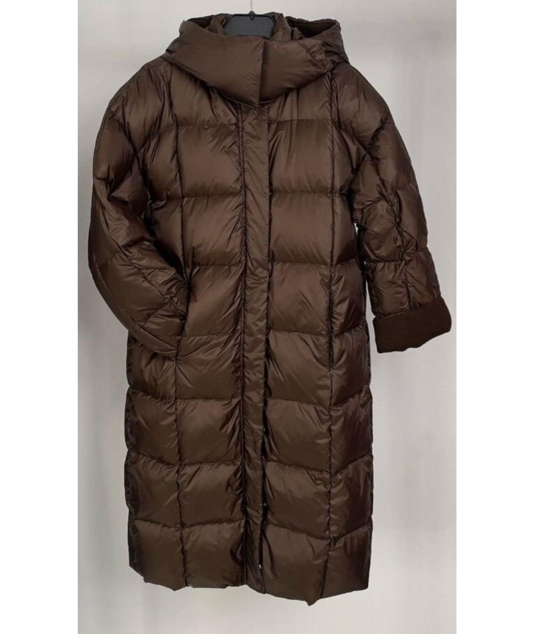 MAX MARA Коричневый полиэстеровый пуховик, фото 9