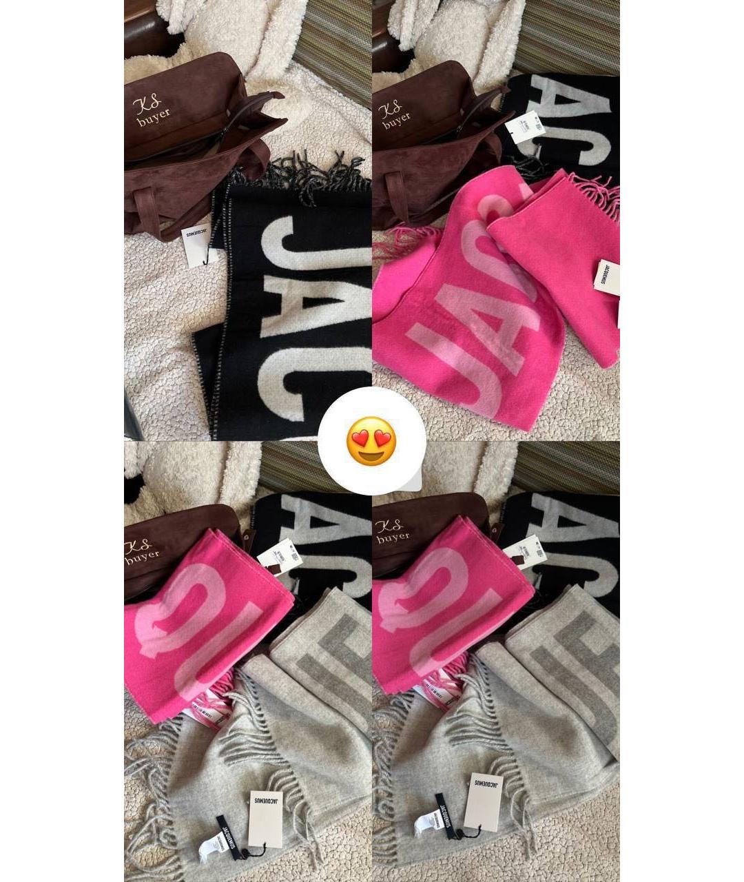 JACQUEMUS Розовый шерстяной шарф, фото 2