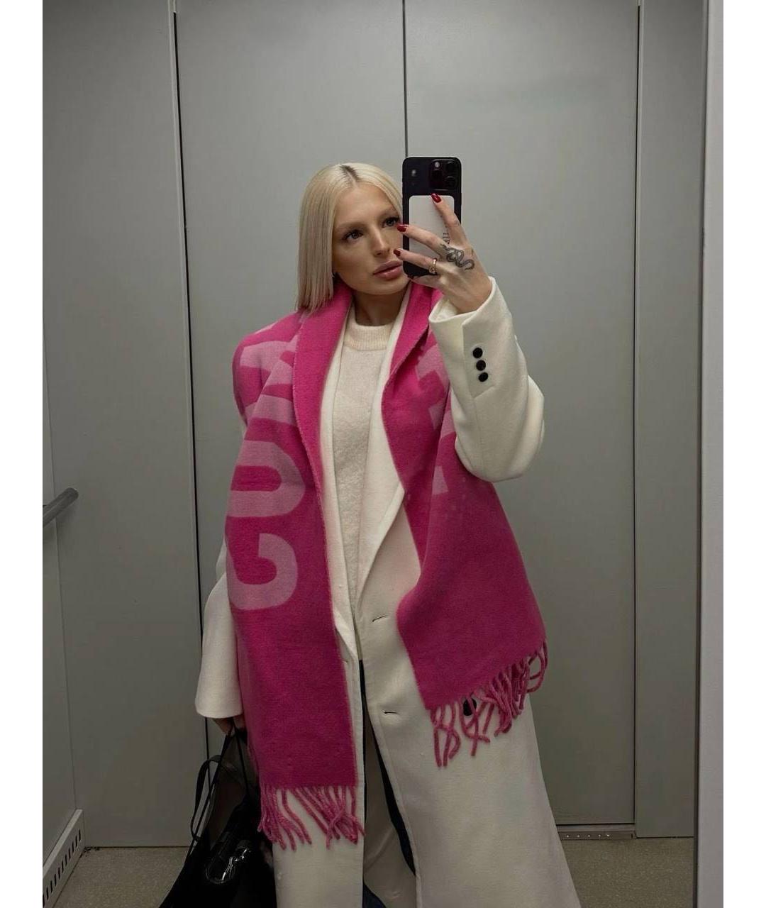 JACQUEMUS Розовый шерстяной шарф, фото 4