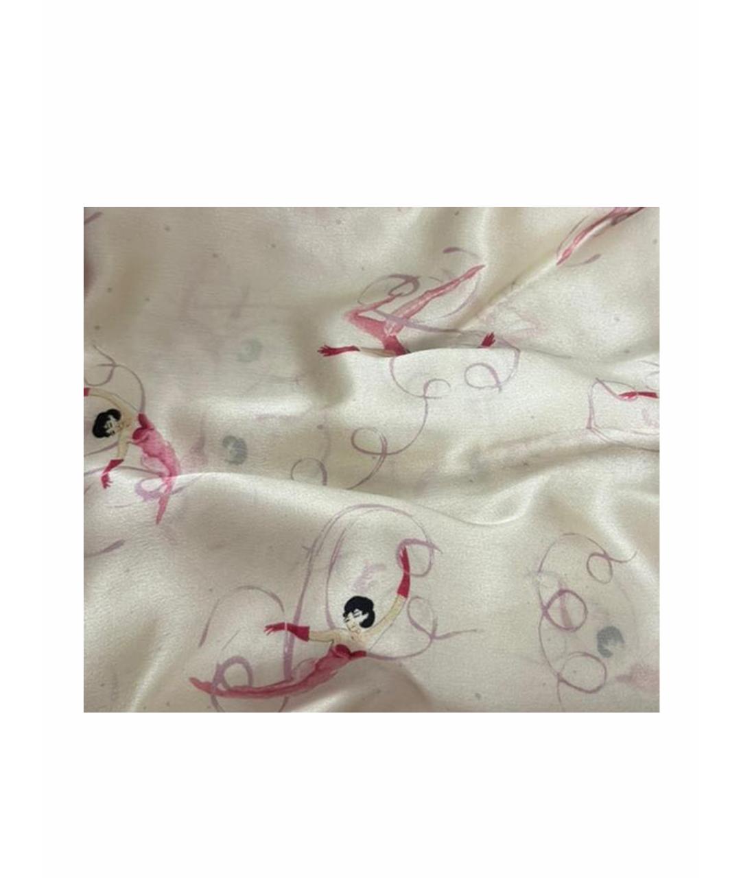 ULYANA SERGEENKO Бежевый шелковый платок, фото 1