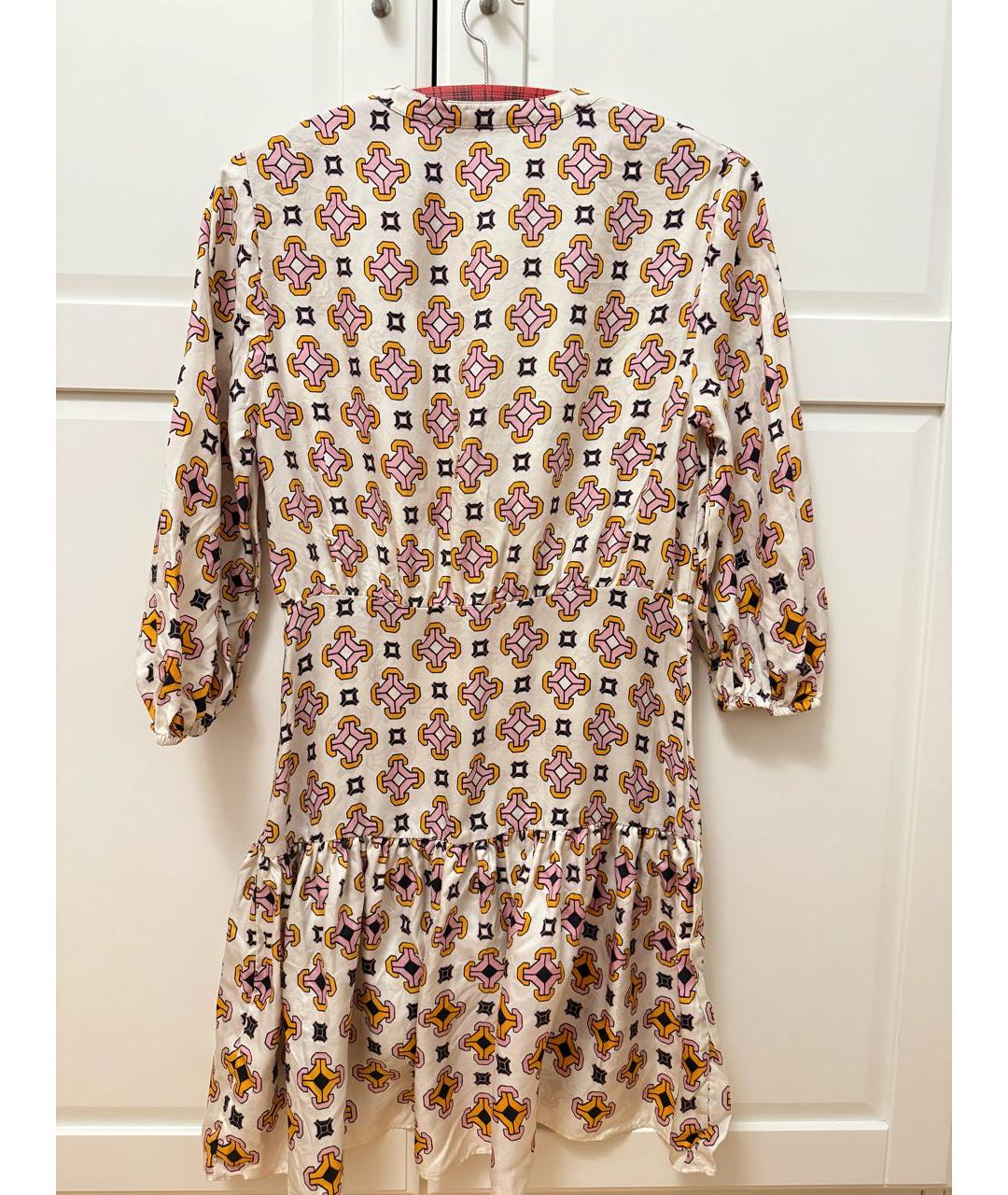 MAJE Бежевое шелковое повседневное платье, фото 5