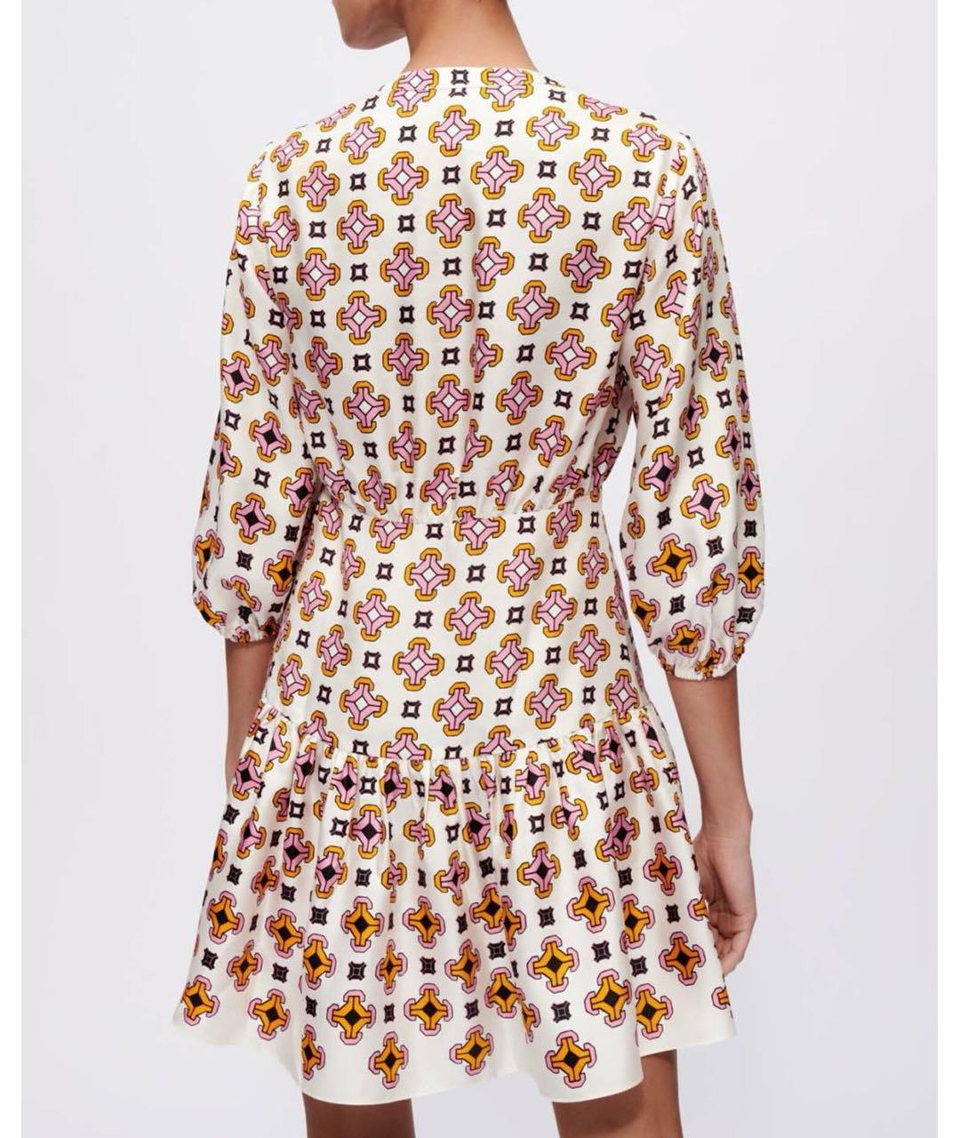 MAJE Бежевое шелковое повседневное платье, фото 3