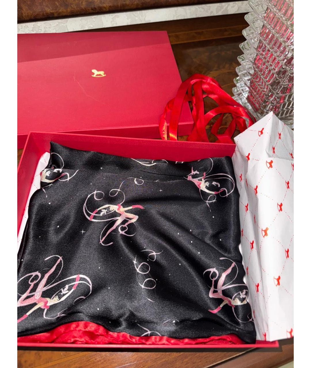 ULYANA SERGEENKO Черный шелковый платок, фото 2