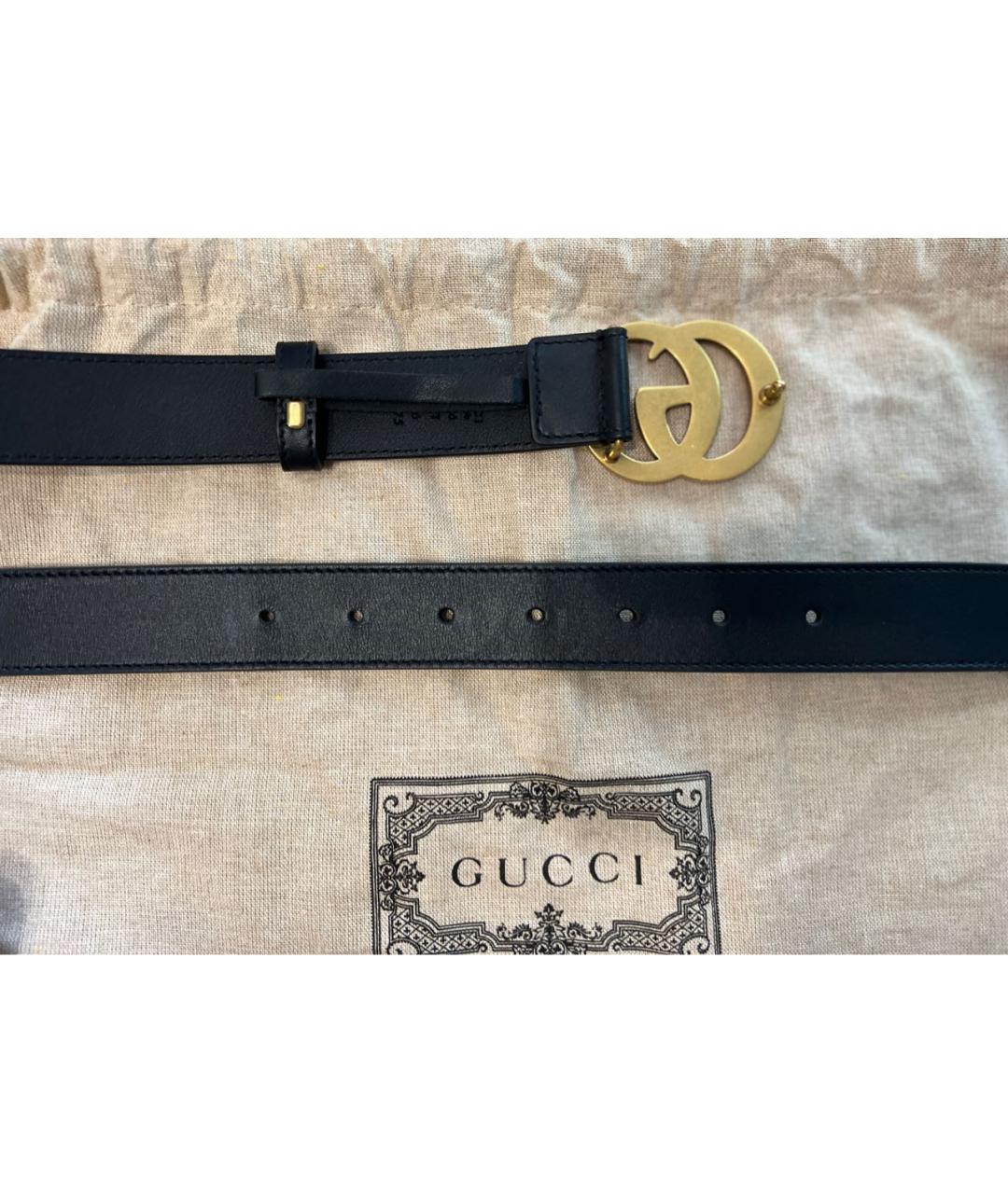 GUCCI Черный кожаный ремень, фото 5